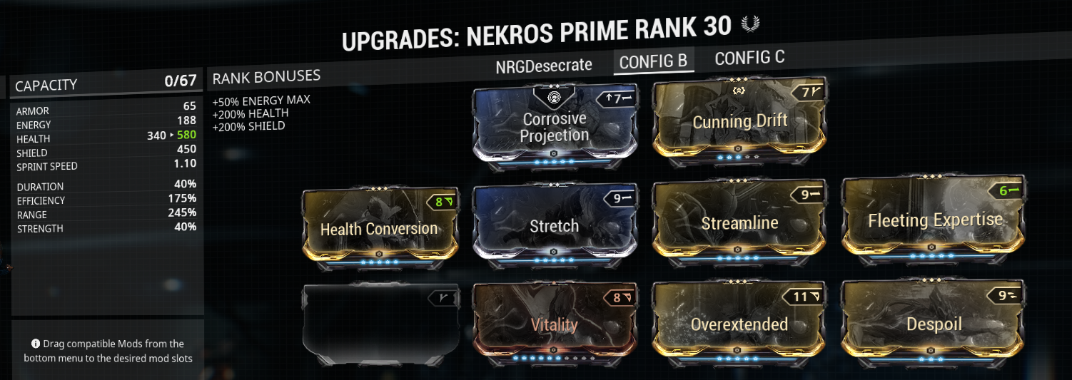 Despoil health nekros build