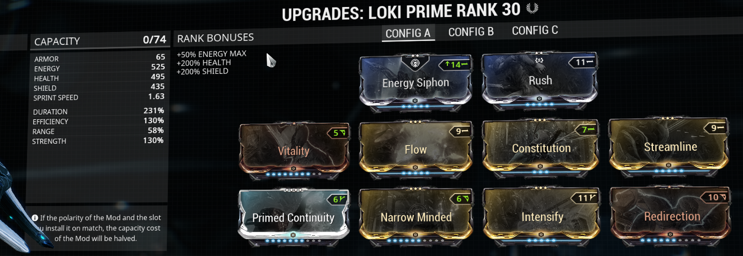 My Loki build for stealth duration