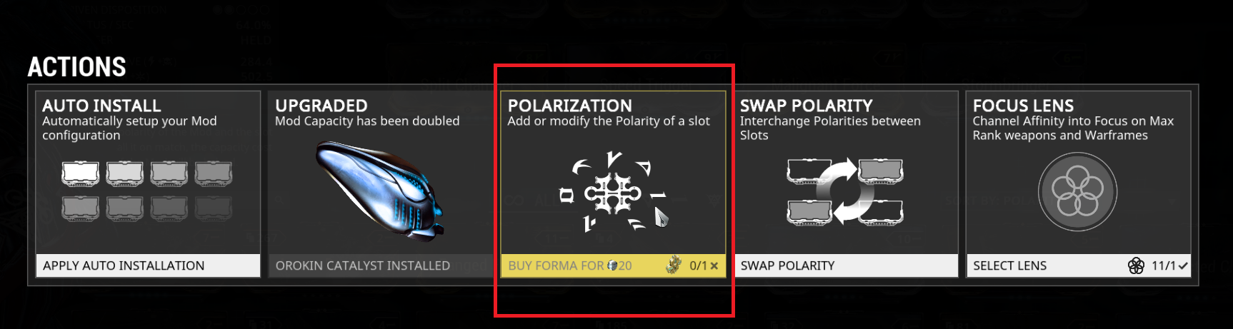 Polarization action