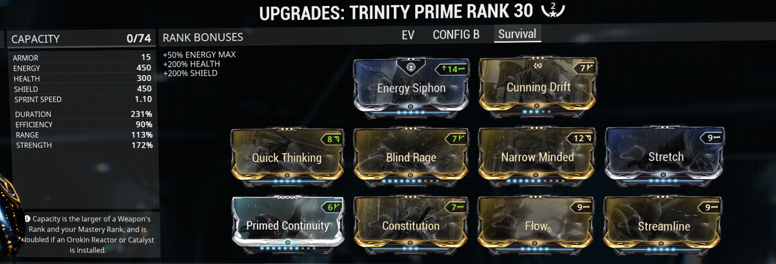 Tank-Survivability trinity build example