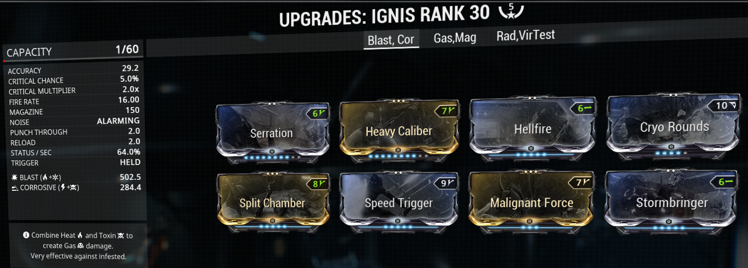 This is my ignis infested melter build and mod-setup