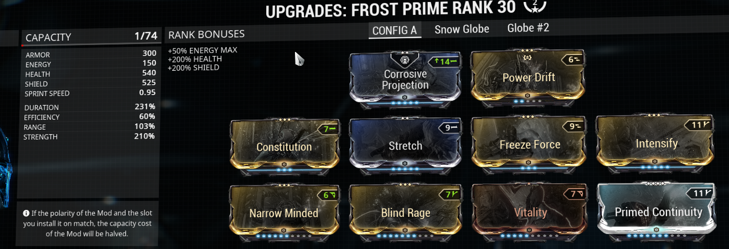 example of how Freeze Frost could look like as buffer build